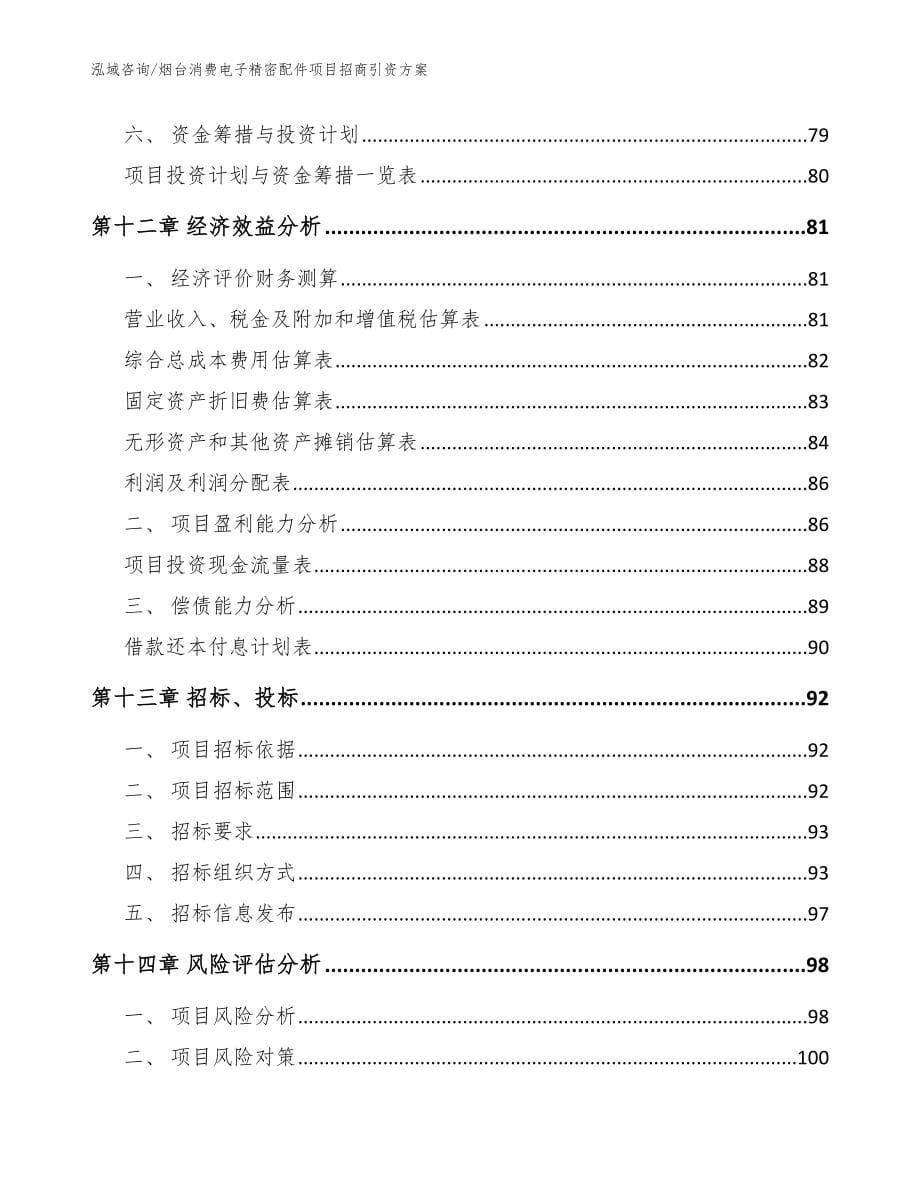 烟台消费电子精密配件项目招商引资方案参考范文_第5页