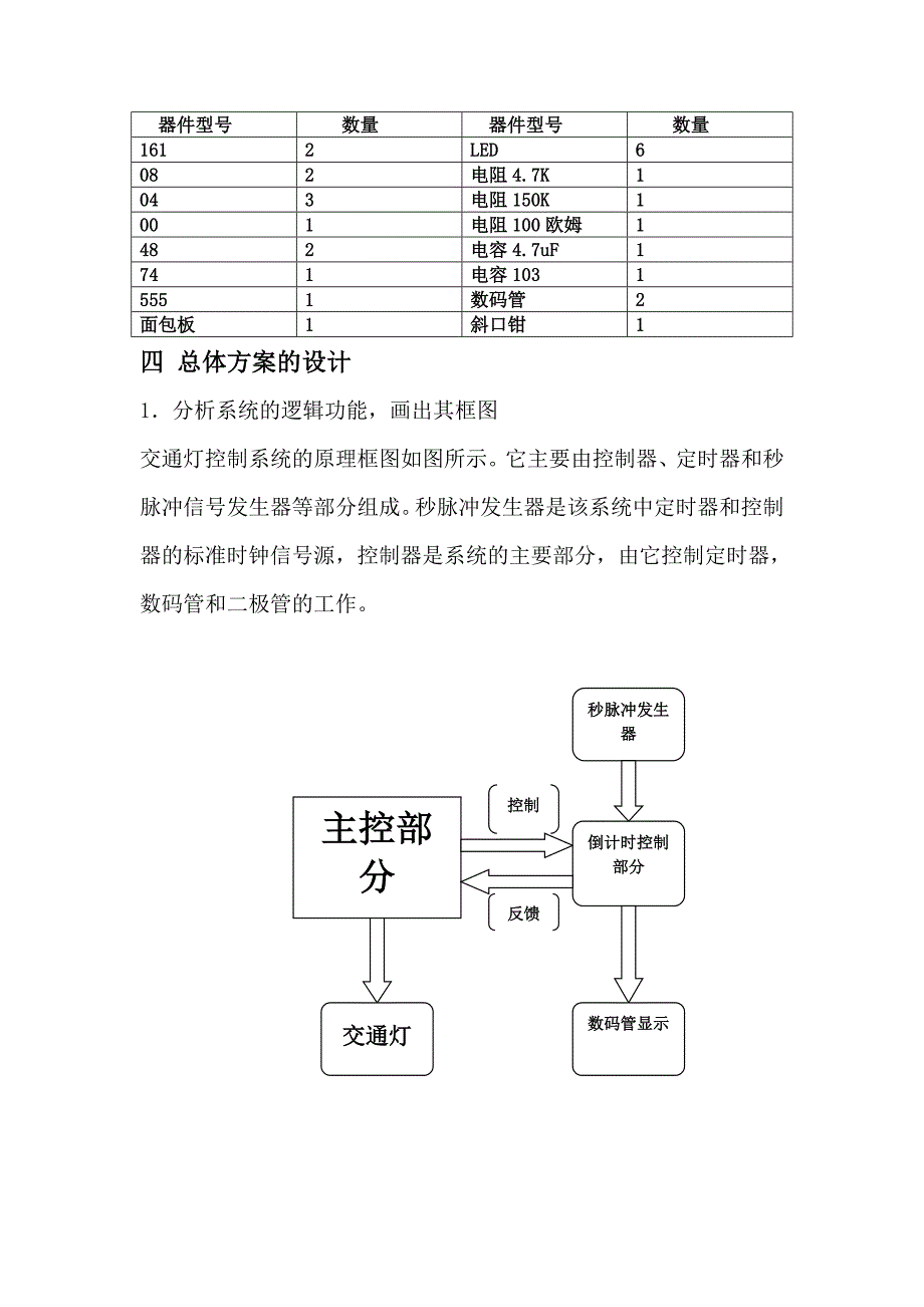 数字电路课程设计交通灯控制器(I).doc_第2页