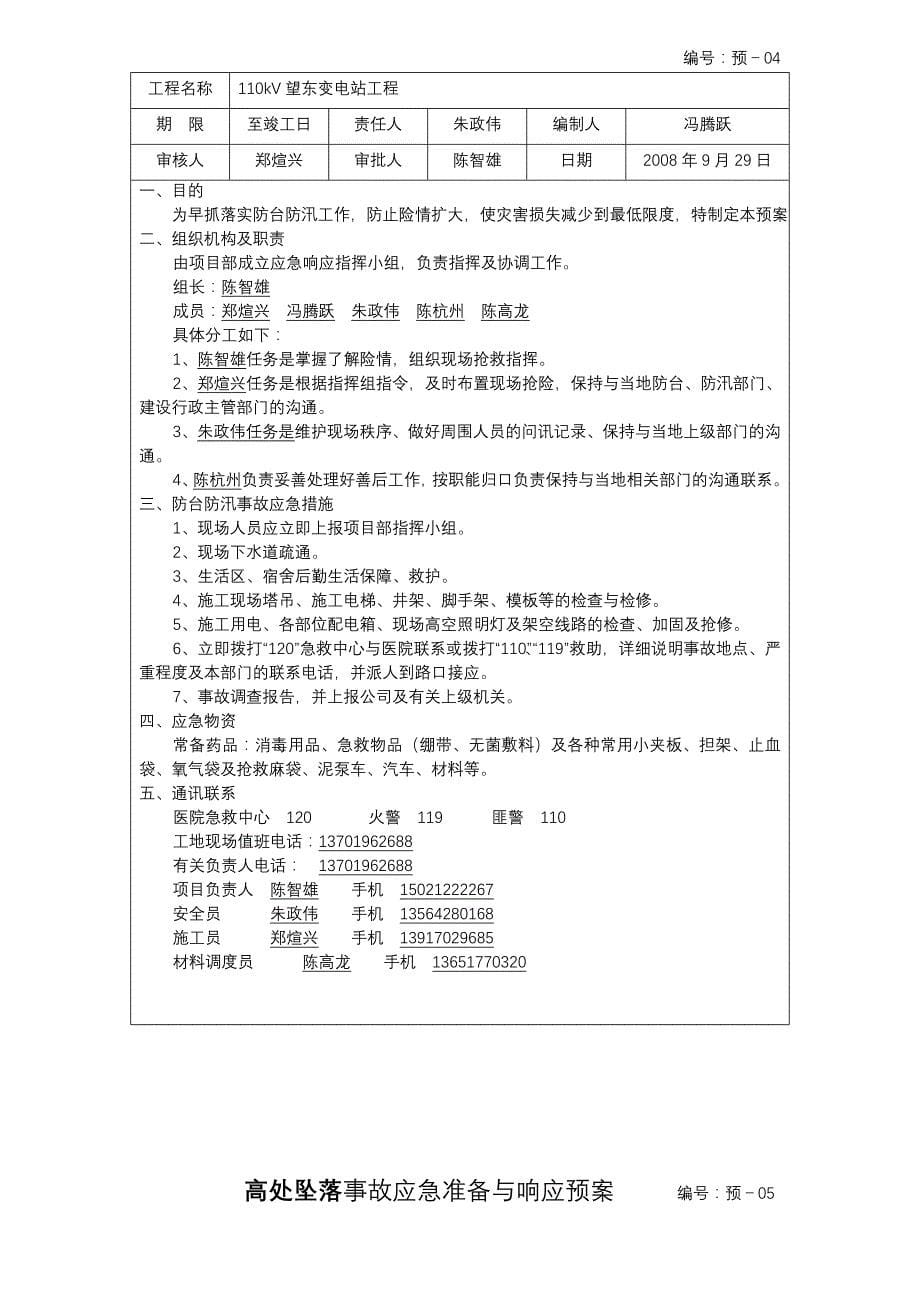 110kV望东变电站事故应急准备与响应预案.doc_第5页