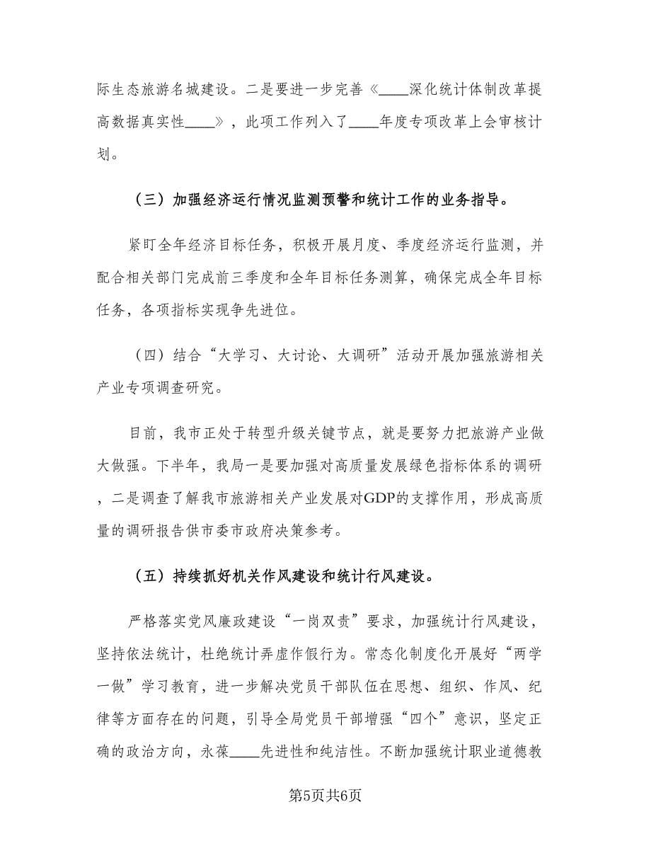 2023公司统计下半年工作计划范文（三篇）.doc_第5页