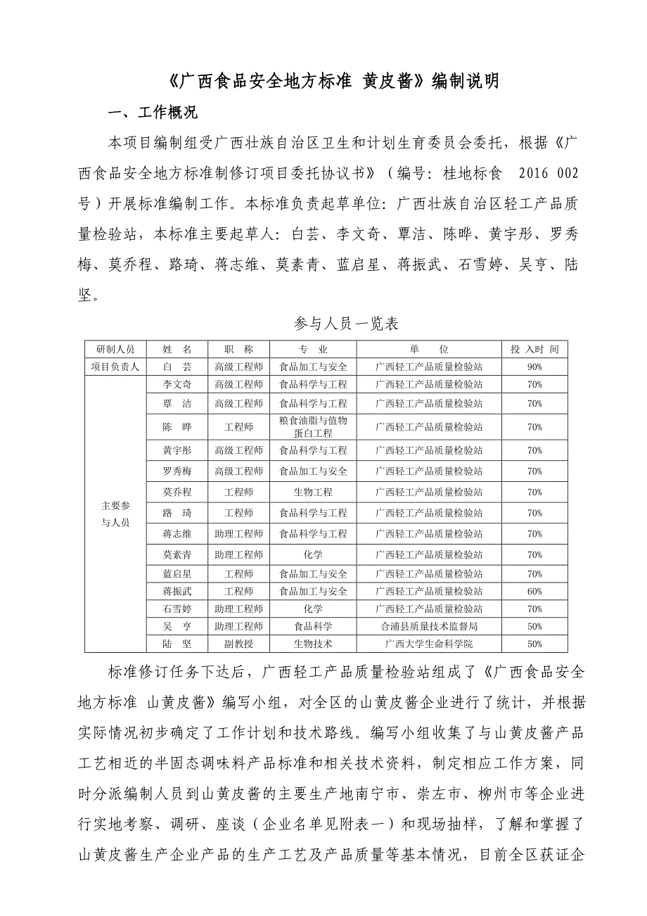 附件2广西食品安全地方标准 黄皮酱编制说明_第1页