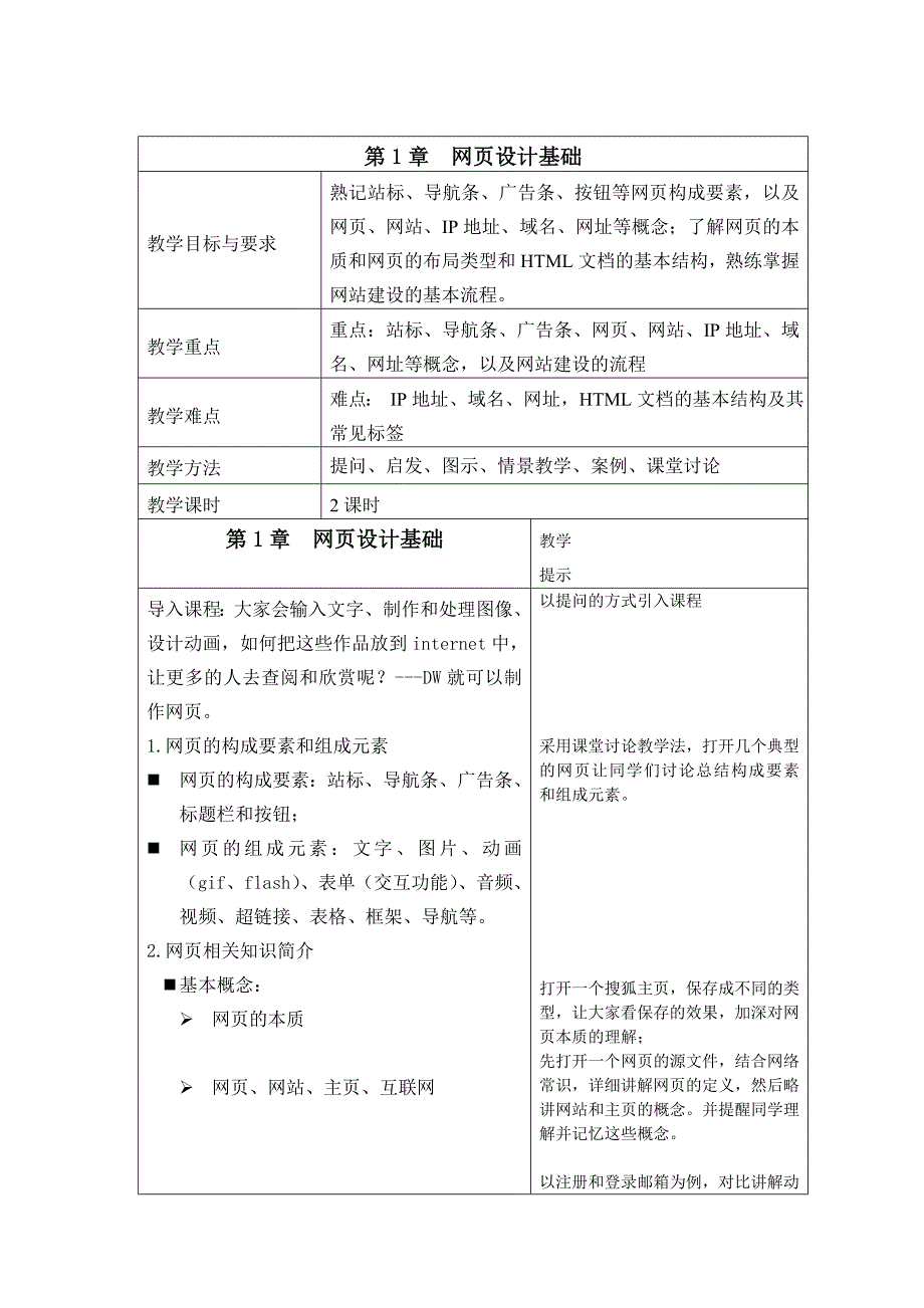 《Dreamweaver网页设计》教案_第2页