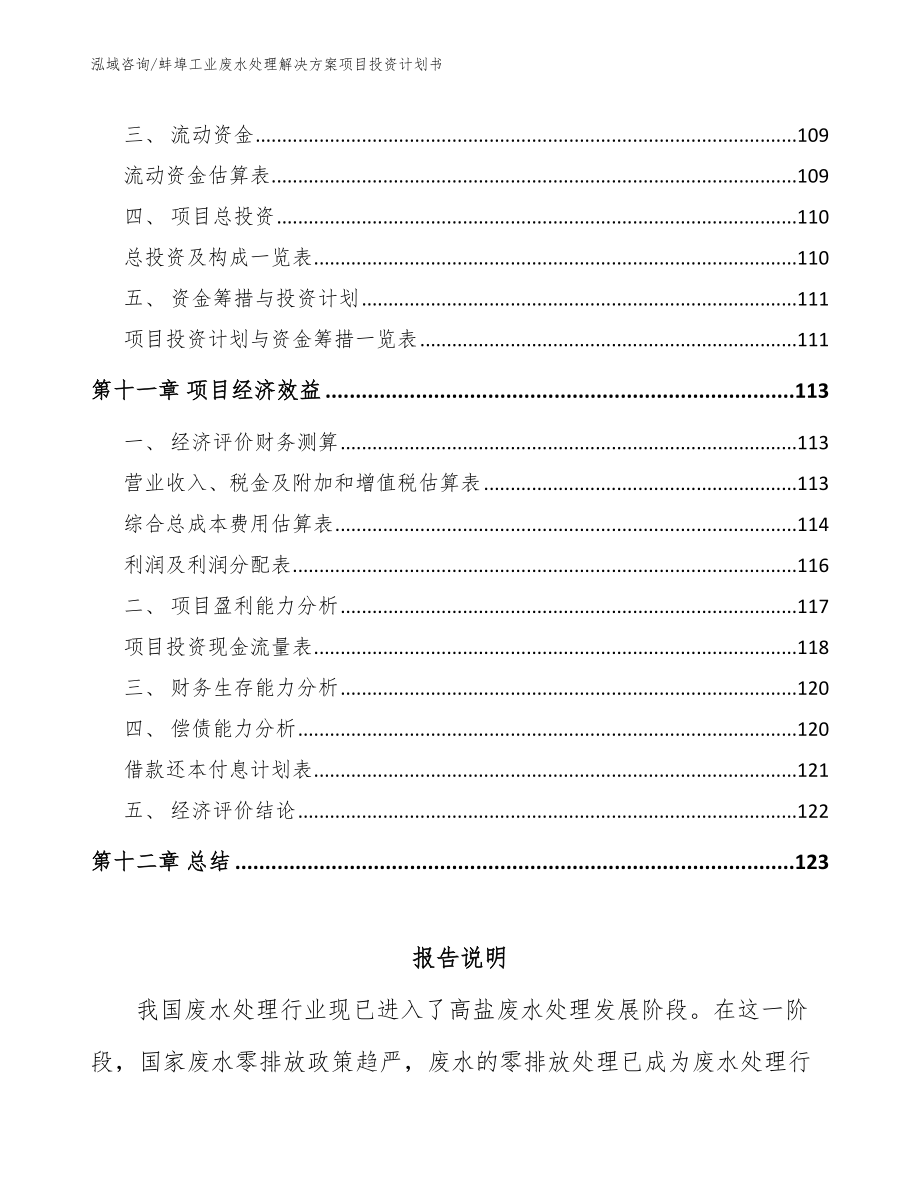 蚌埠工业废水处理解决方案项目投资计划书【范文模板】_第4页