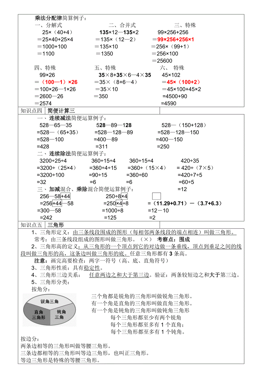 xx年四年级下册数学知识点复习资料_第2页