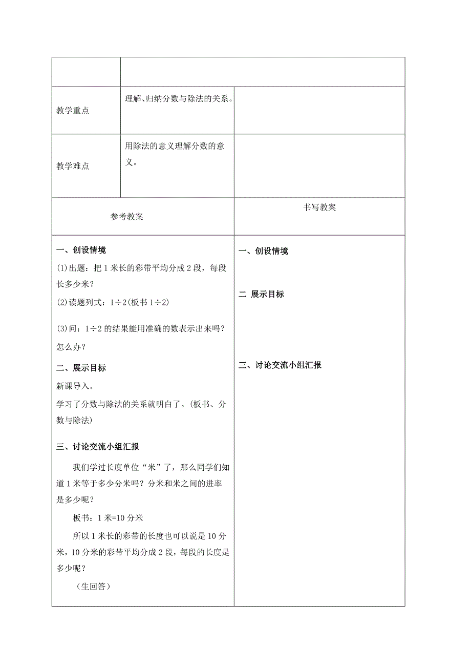 2021-2022年四年级数学下册 分数与除法教材教法 冀教版_第2页