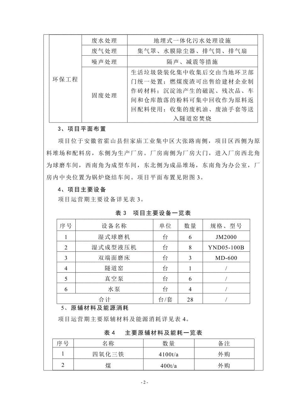 安徽霍山县金天磁业有限公司高性能永磁铁氧体生产项目建设环境评估报告表.doc_第5页