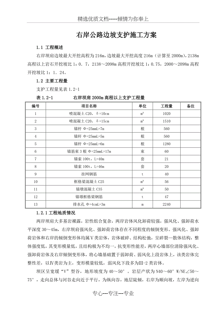 右坝肩边坡支护方案讲解_第1页