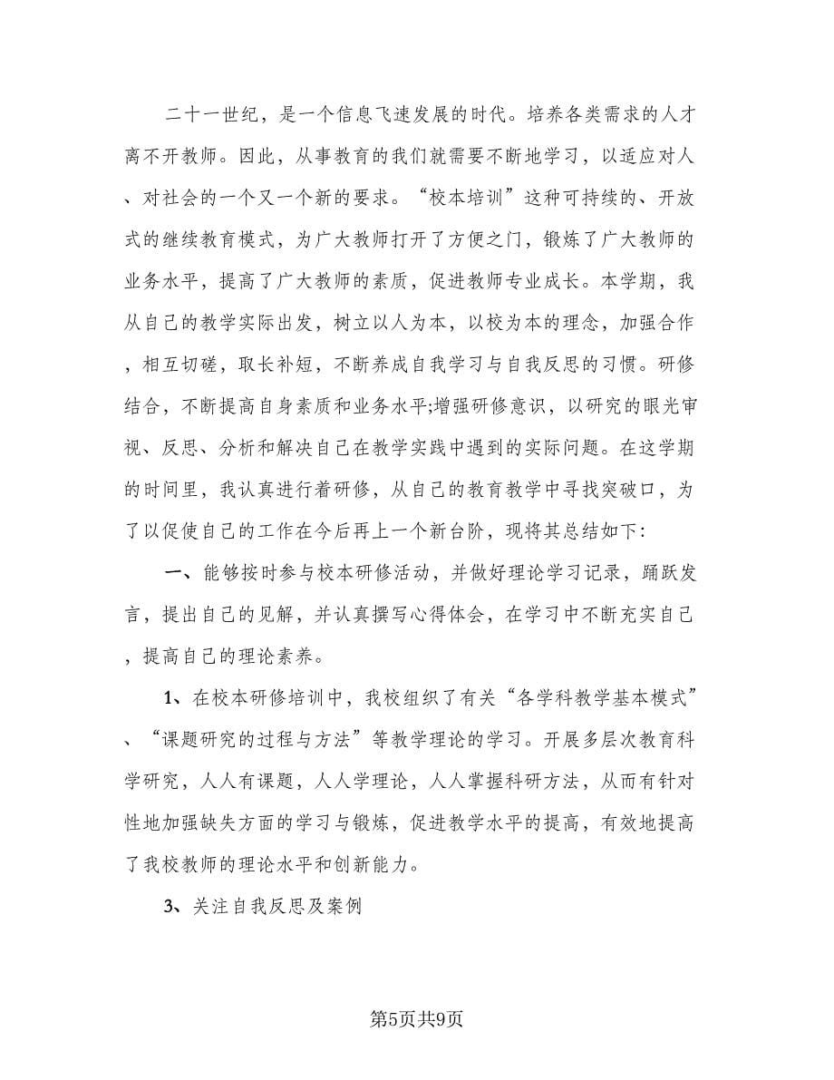 2023学校教师研修工作总结标准范文（5篇）.doc_第5页