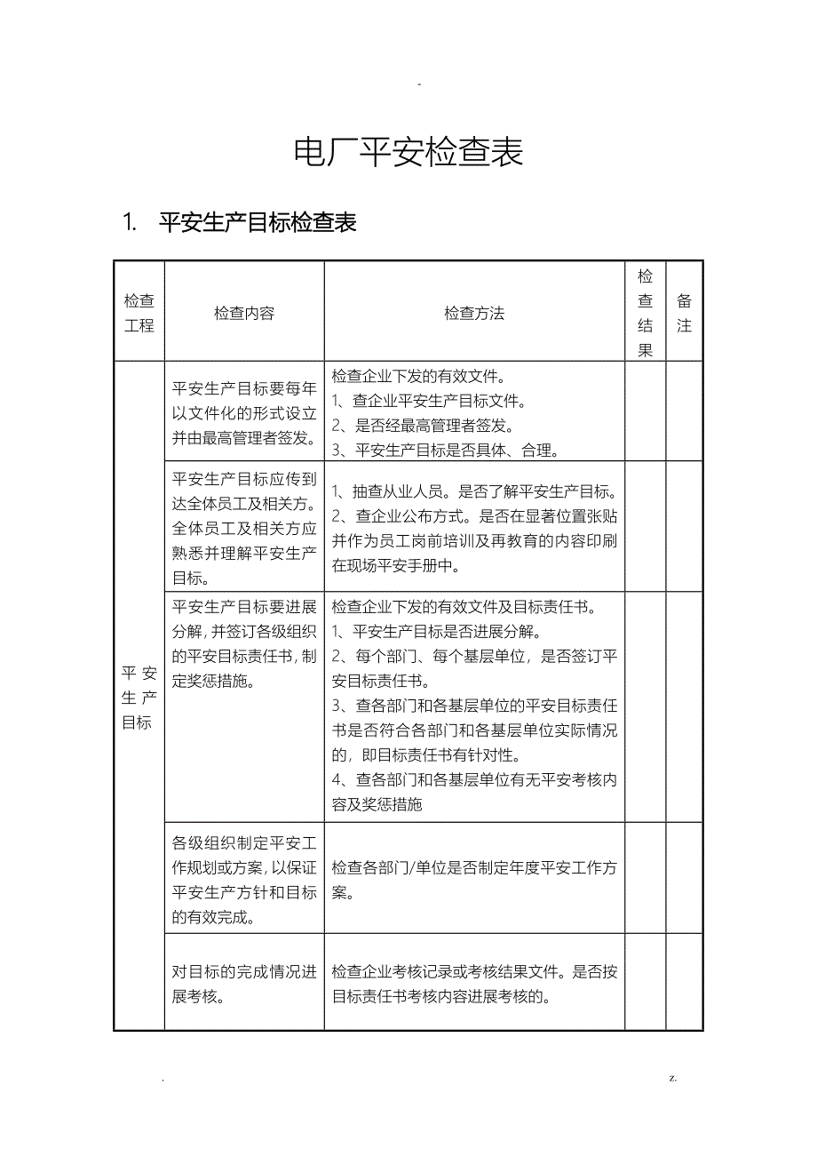 电厂安全检查表(终)_第1页