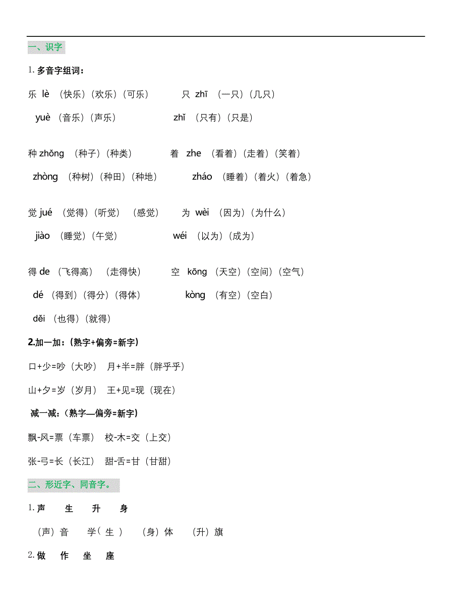 一年级语文下册期末复习题-组词、填空、古诗、口语、看图写话汇编_第2页