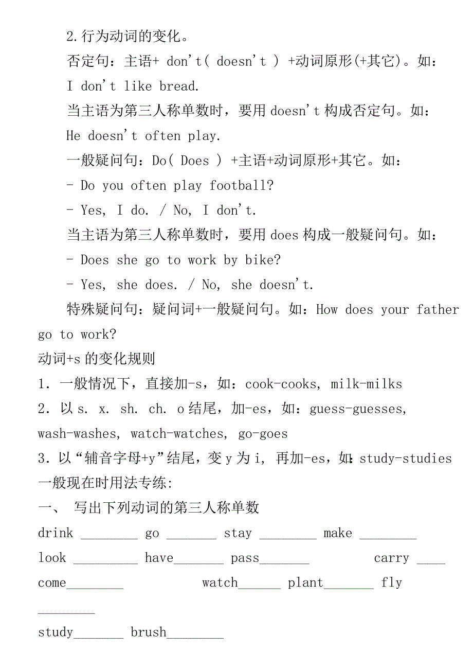 小学英语语法及习题_第3页