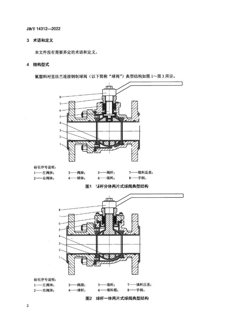 JB_T 14312-2022 氟塑料衬里法兰连接钢制球阀.docx_第5页