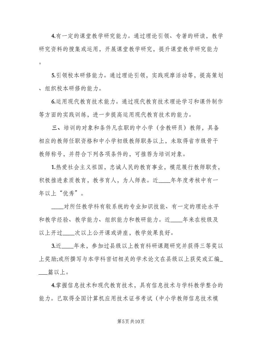 2023骨干教师专业成长计划模板（三篇）.doc_第5页