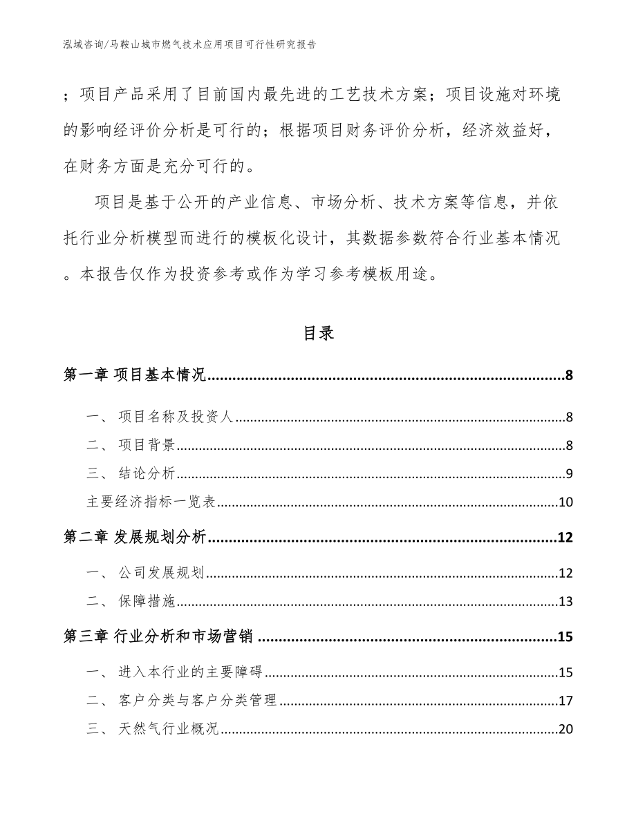 马鞍山城市燃气技术应用项目可行性研究报告（模板范文）_第3页