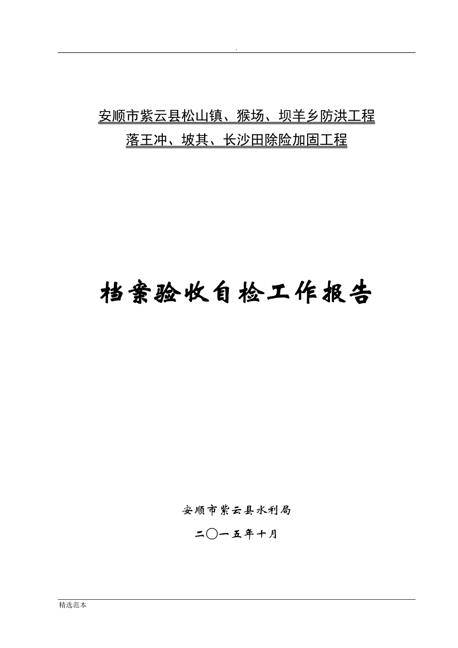 水利工程项目法人档案验收自检报告.doc_第1页