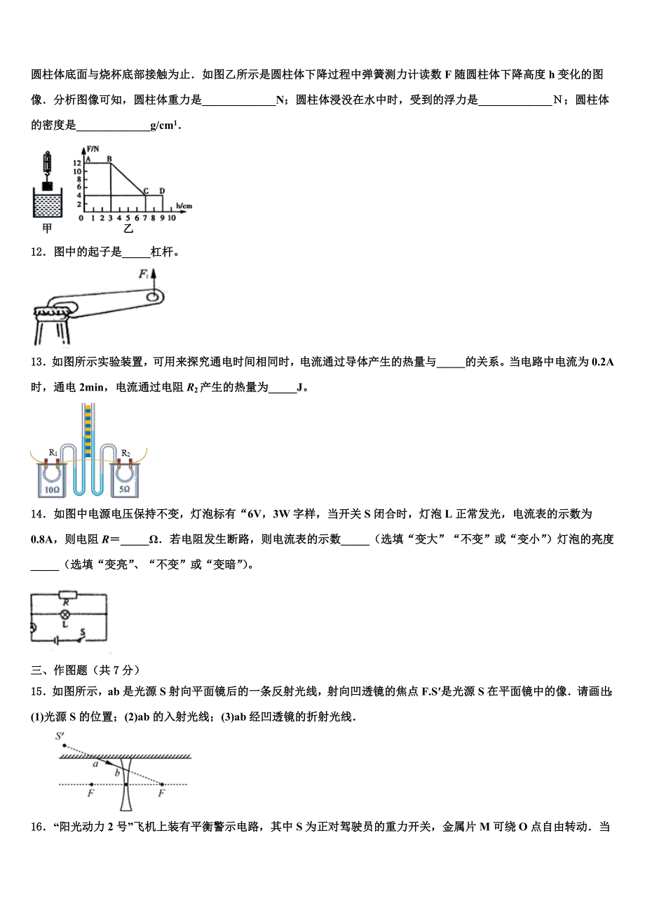 2023年山东省青岛市城阳区第九中学中考物理模拟试题含解析_第3页