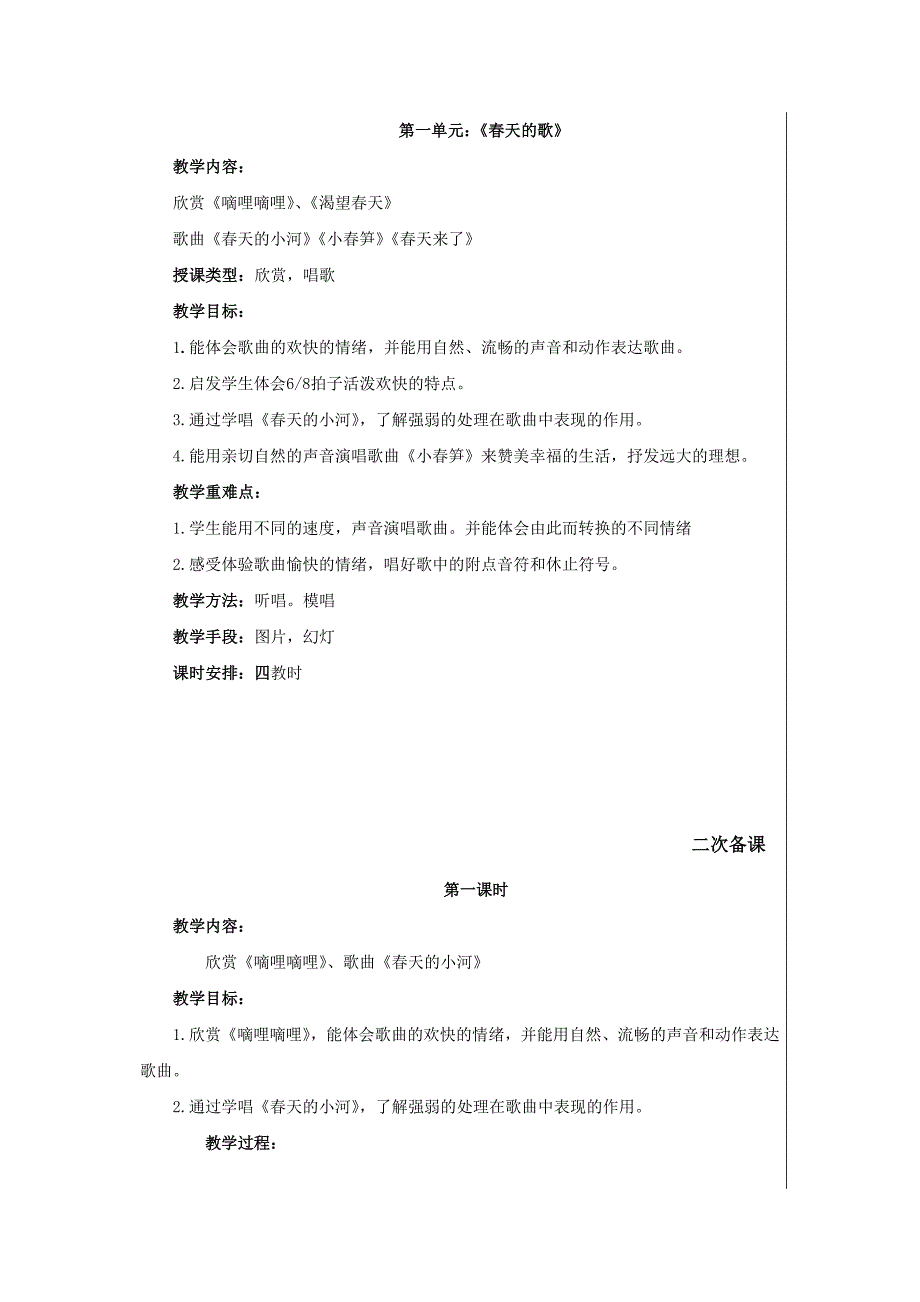 简版苏教版三年级音乐教案下册_第1页