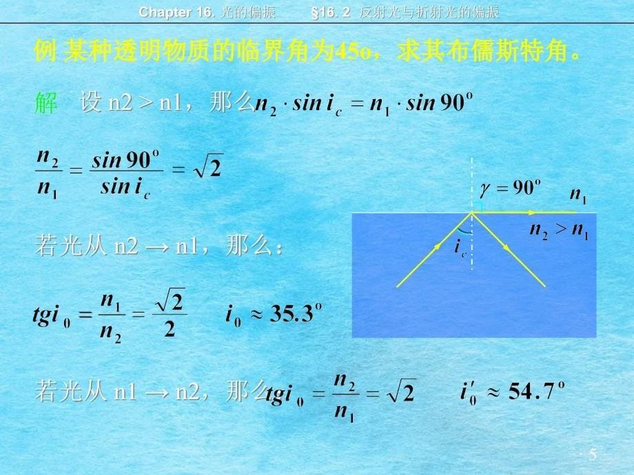 大学物理学习162反射光与折射光的偏振ppt课件_第5页