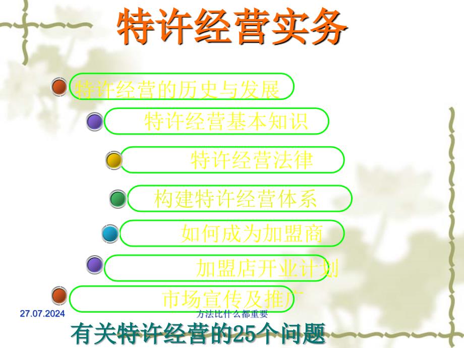 某金融学院经营管理教研特许经营实务1课件_第1页