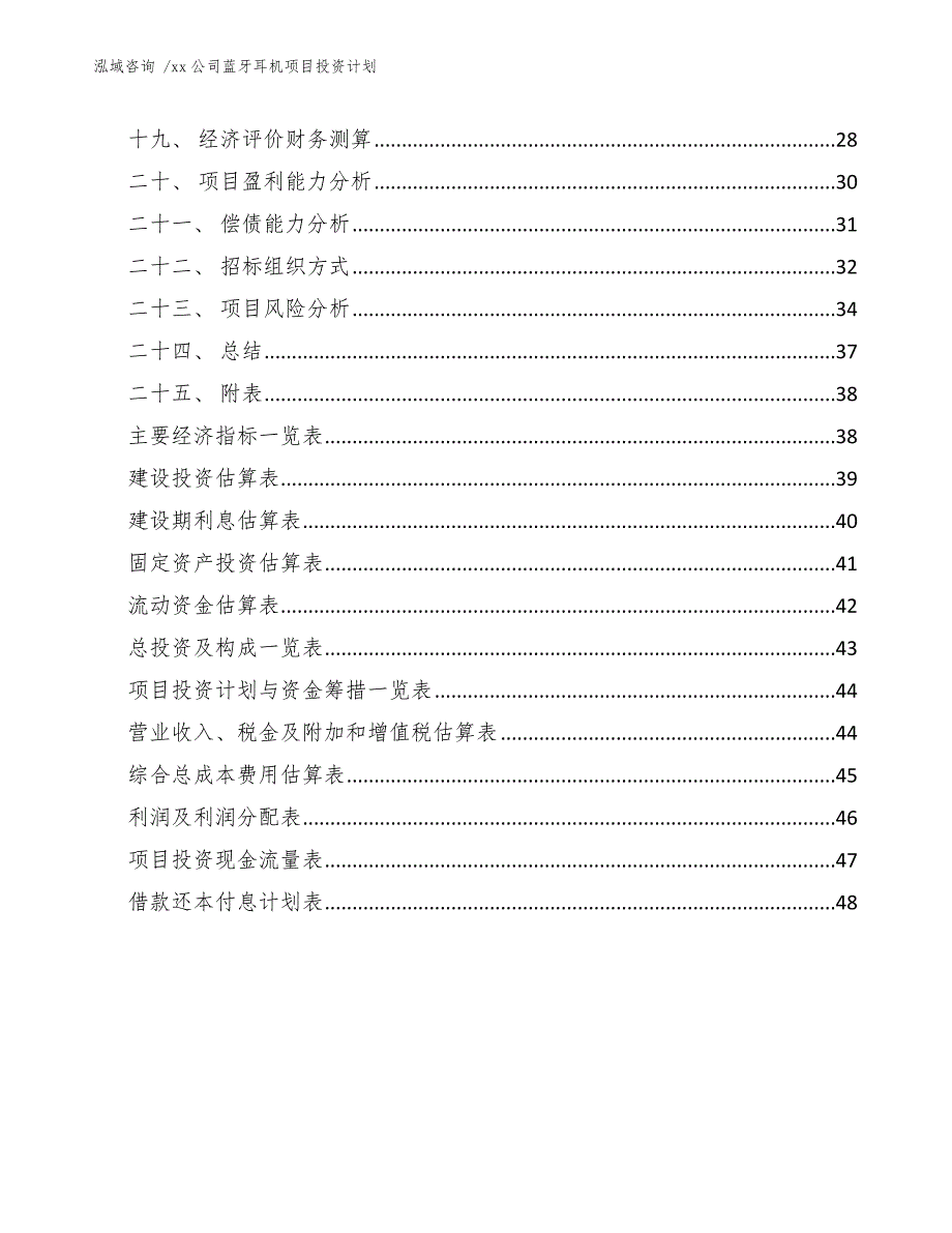 xx公司蓝牙耳机项目投资计划（模板）_第4页