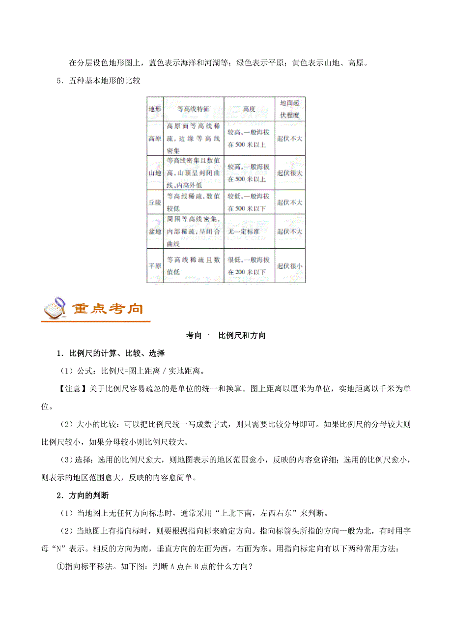 备战中考地理考点一遍过3地图三要素及地形图的判读含解析_第3页