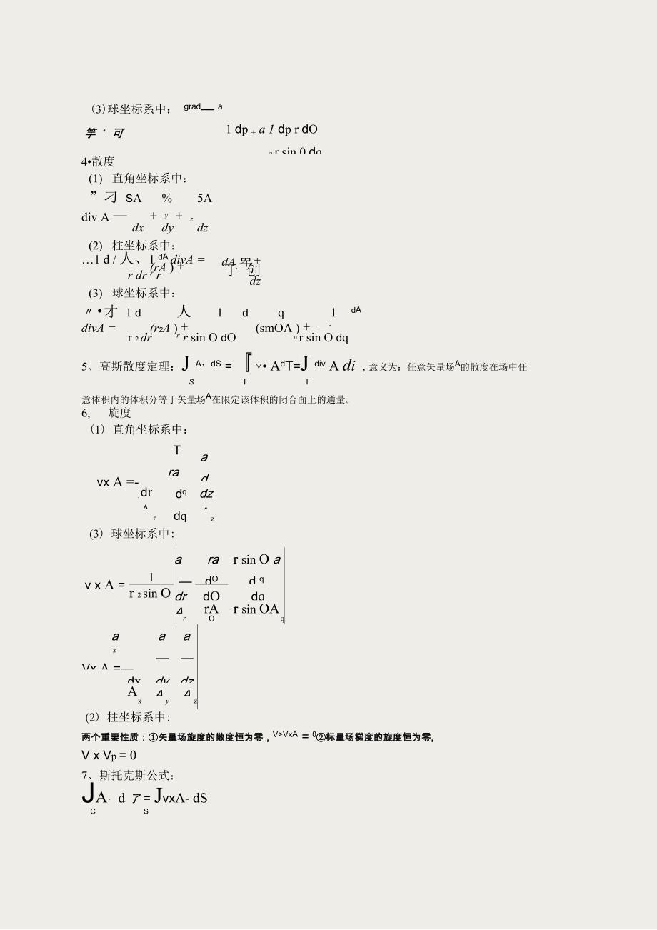 电磁场与电磁波公式总结_第3页