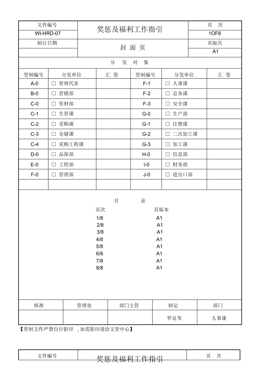 奖惩与福利工作指引_第1页