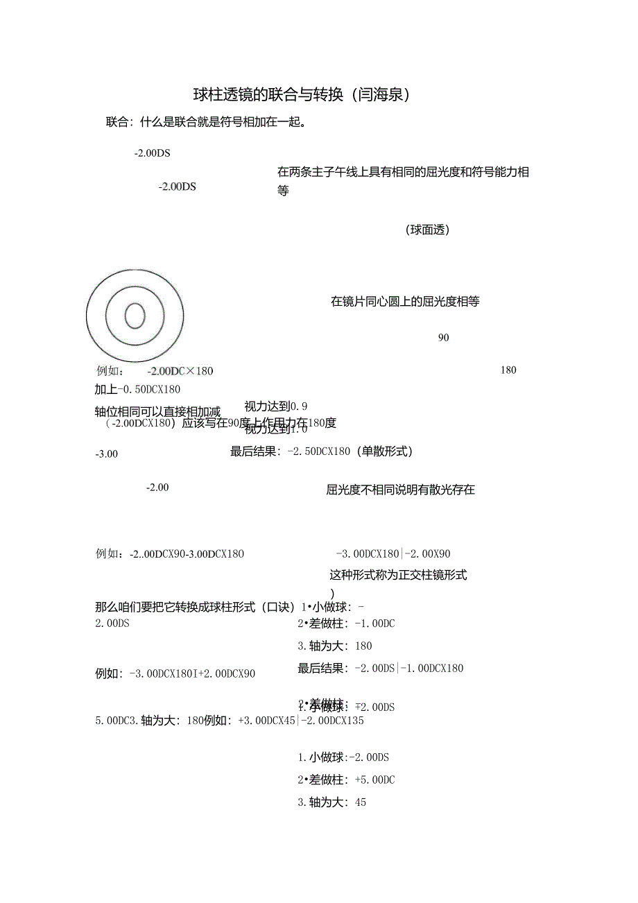 球柱透镜的联合与转换_第1页