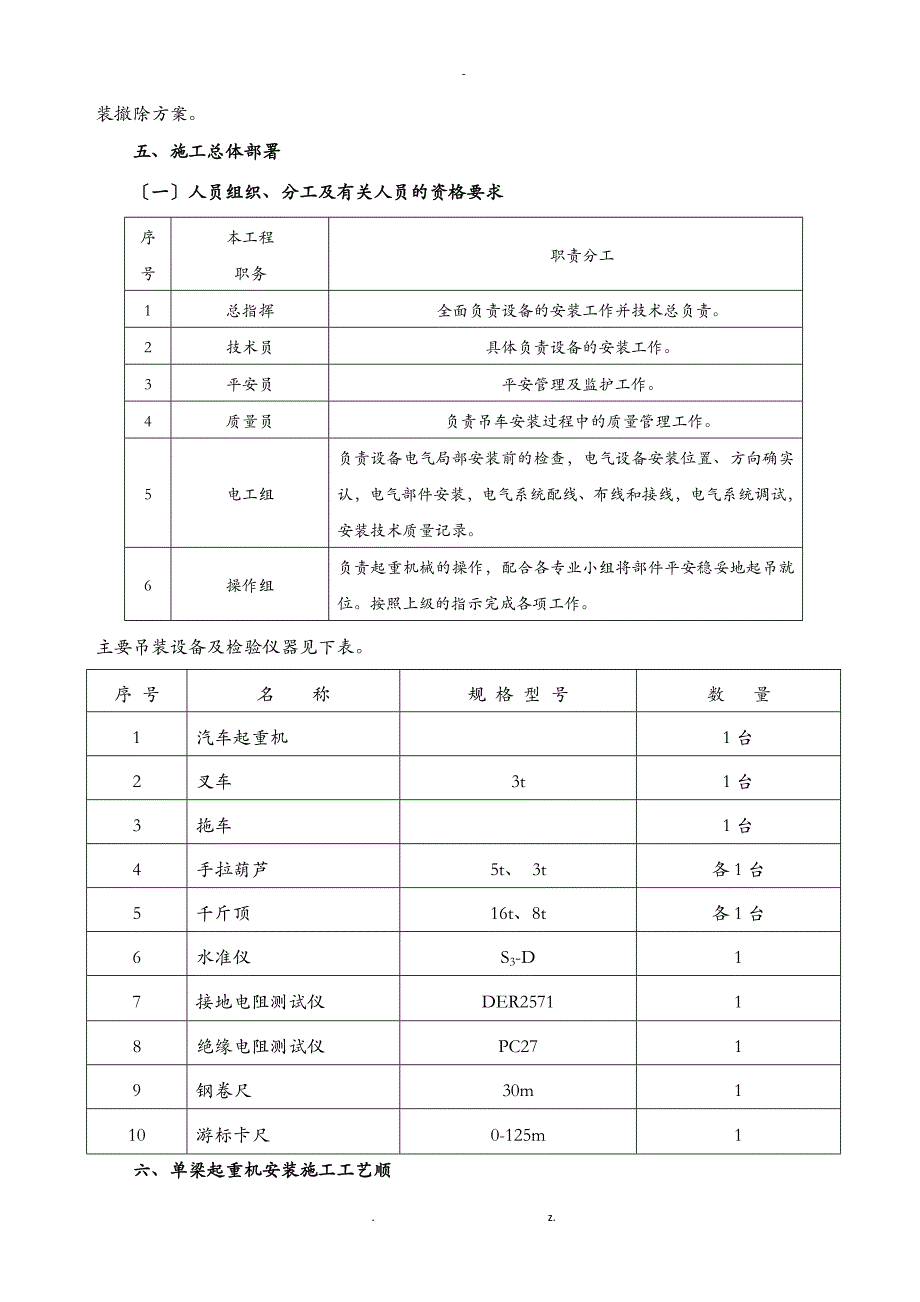 电动单梁起重机施工设计方案_第3页