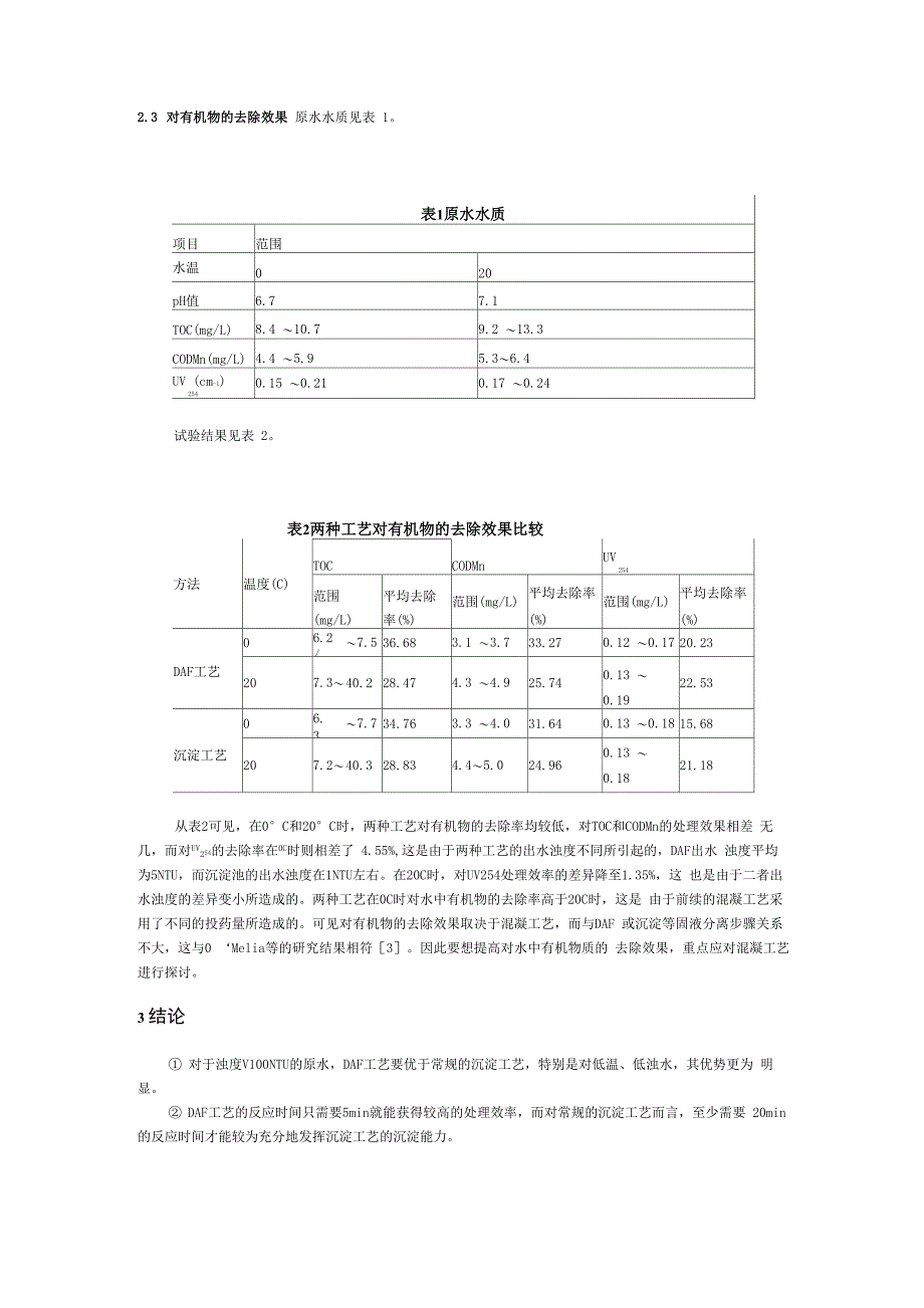 溶气气浮法与沉淀法的处理效果比较_第3页