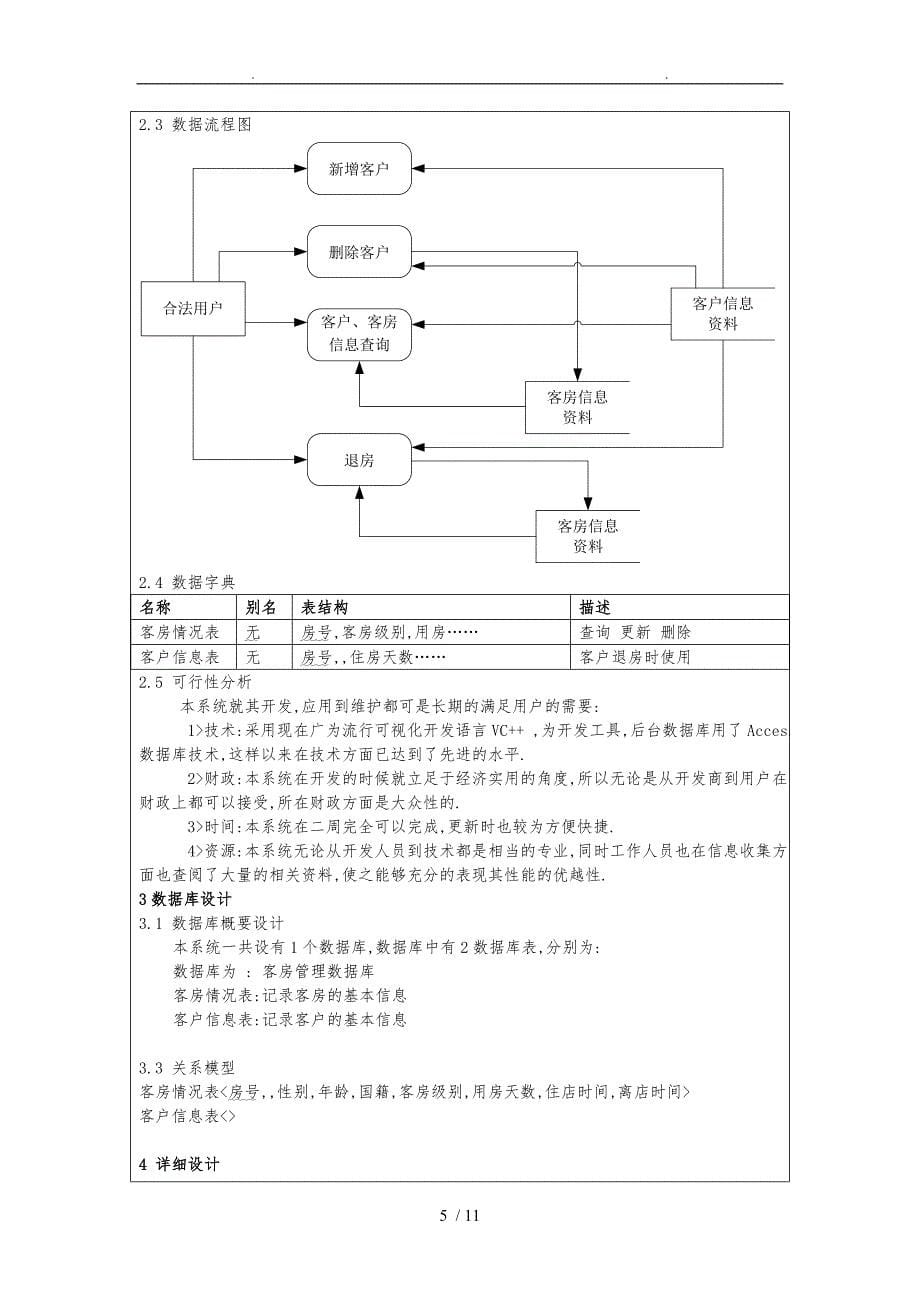 客房管理系统论文和代码_第5页