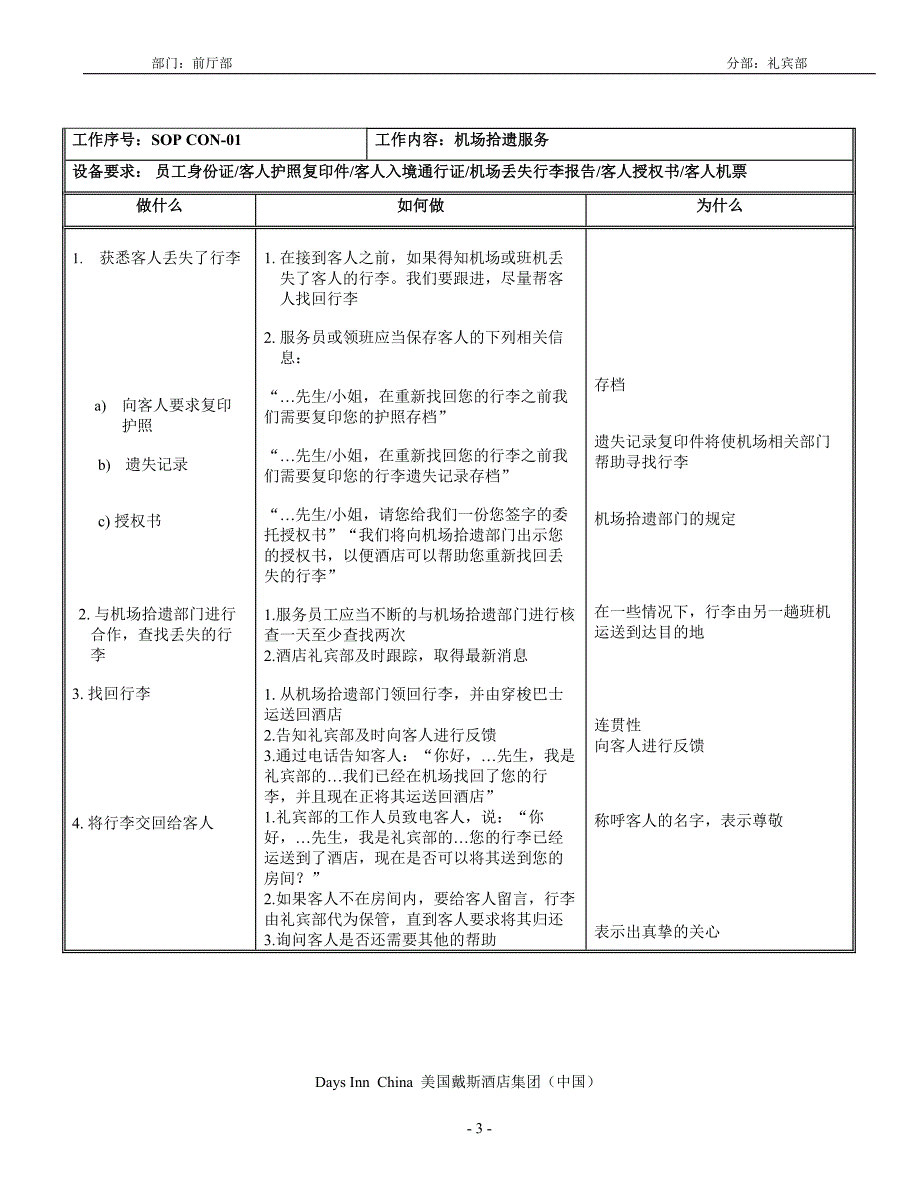 专题资料（2021-2022年）RoomsManualConcierge酒店SOP_第3页