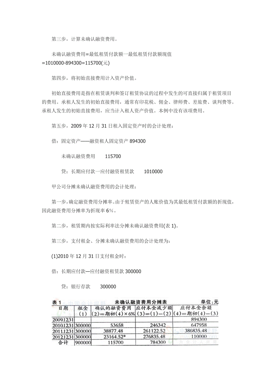 融资租赁承租人会计处理例解_第3页