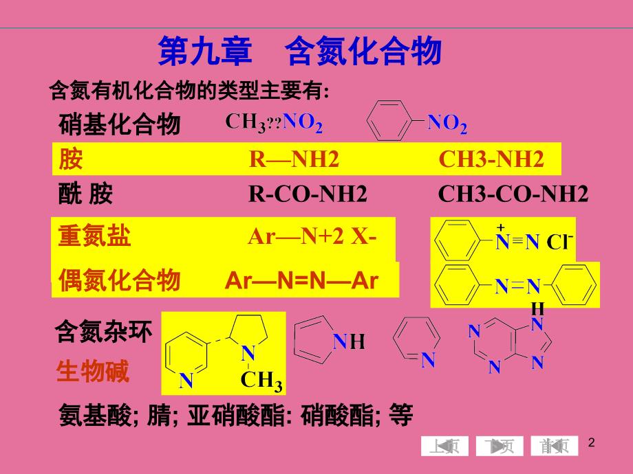 第九章含氮化合物ppt课件_第2页