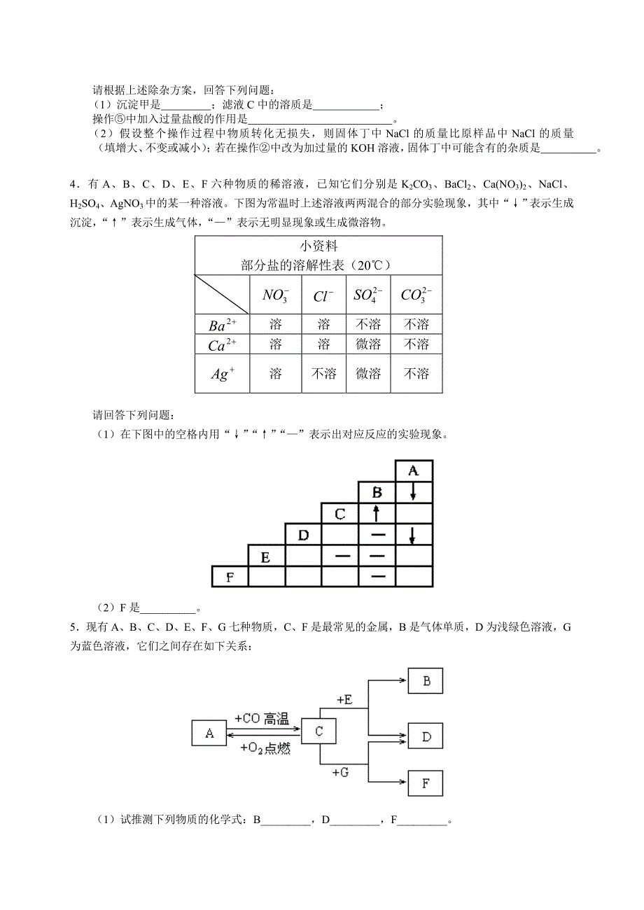 初三化学推断题专辑_第2页