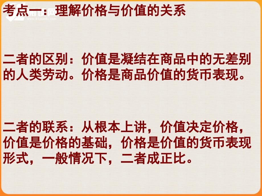 考点一理解价格与价值的关系_第4页