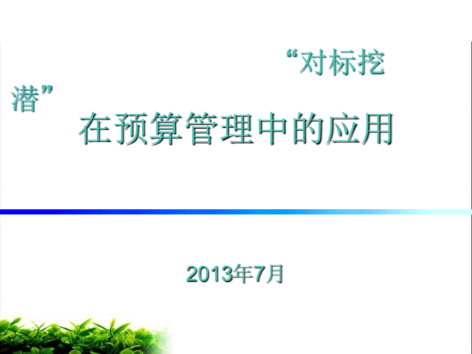 对标挖潜在预算管理中的应用_第1页