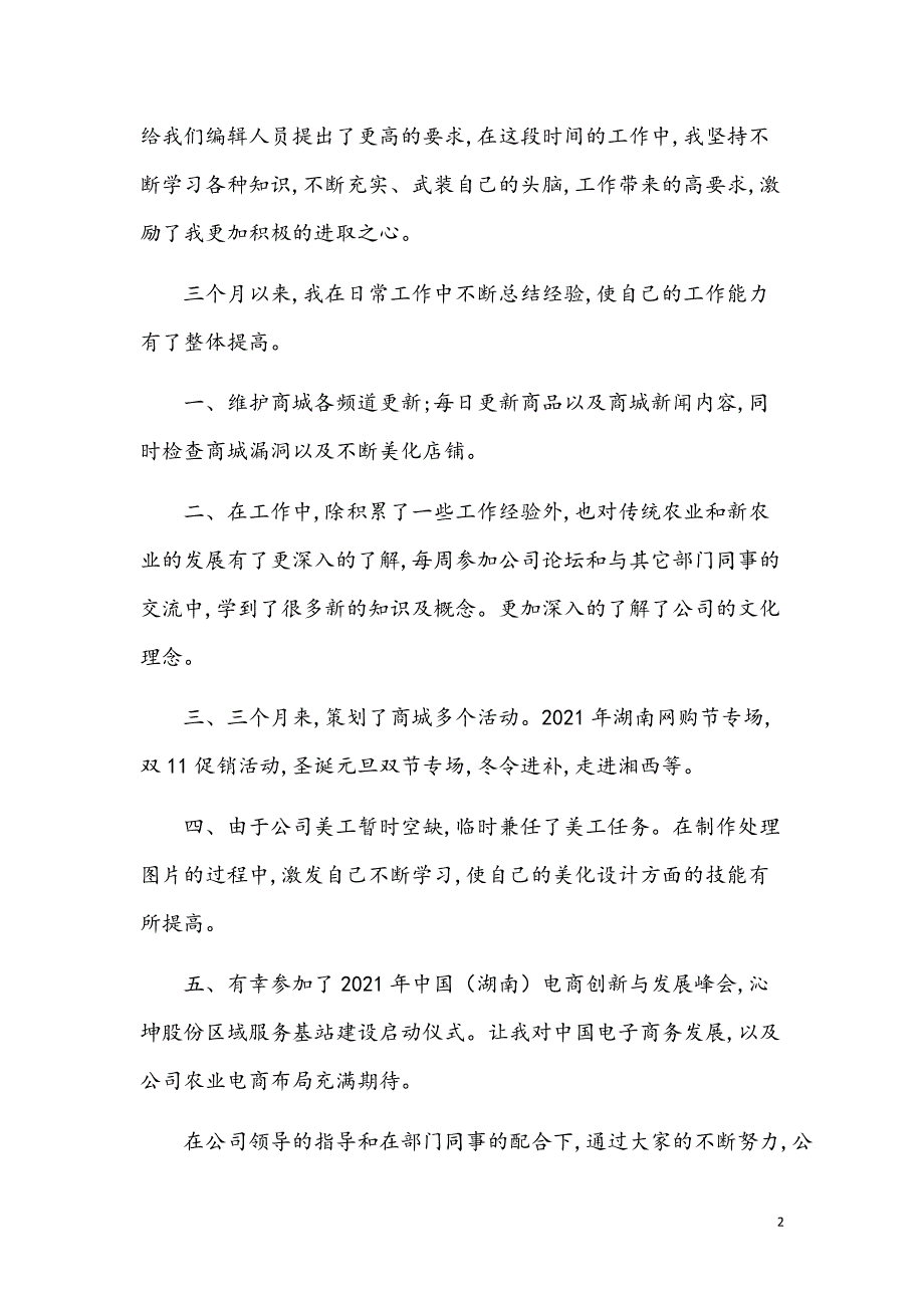 2021年网络编辑年终工作总结【参考模板】_第2页