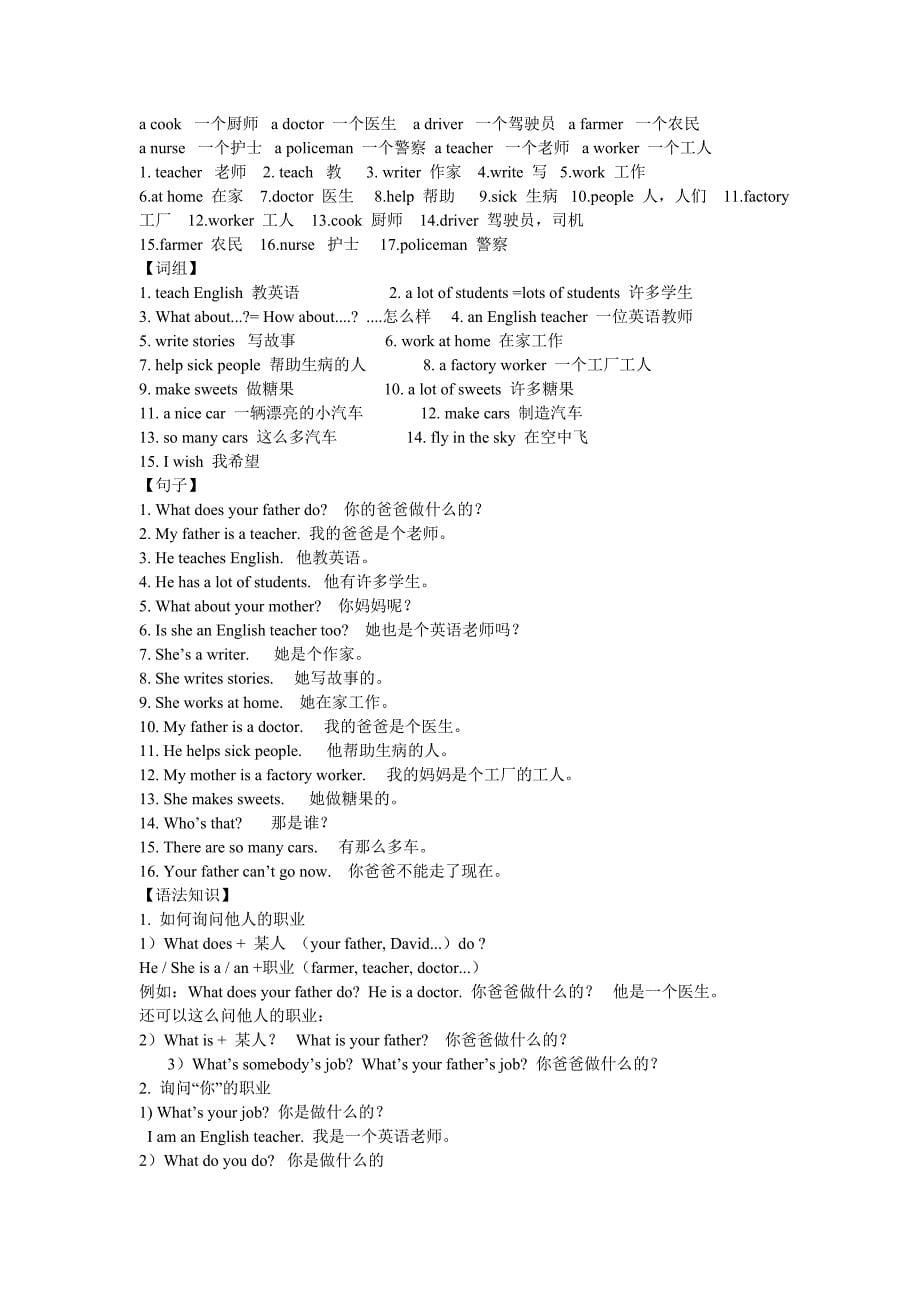 江苏译林版牛津英语五年级上册知识整理_第5页