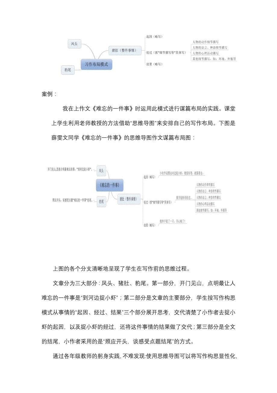 思维导图在小学语文写作教学中的应用研究报告结题报告_第5页