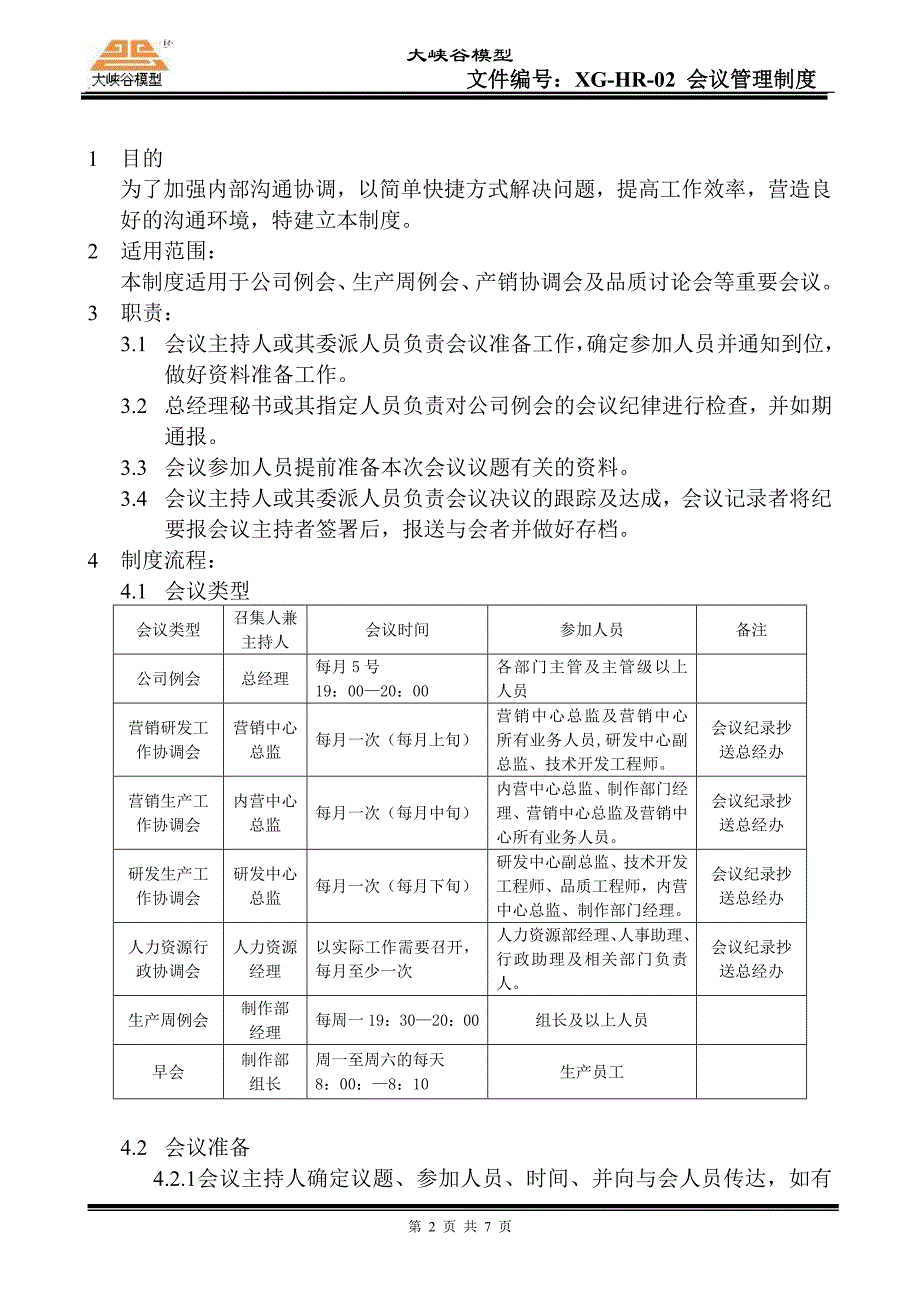 会议管理制度XG-HR-02_第2页