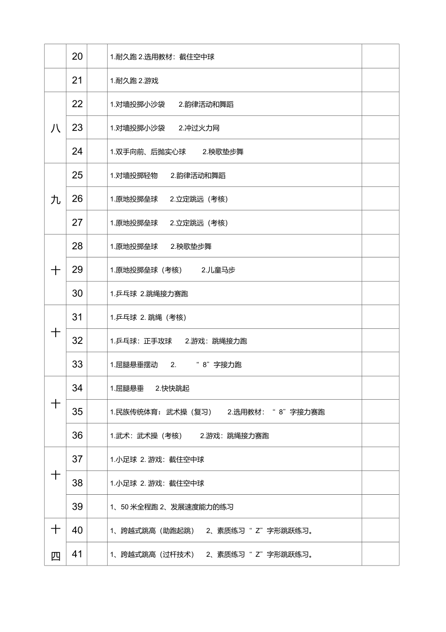 最新人教版小学三年级上册体育教案全套_第4页