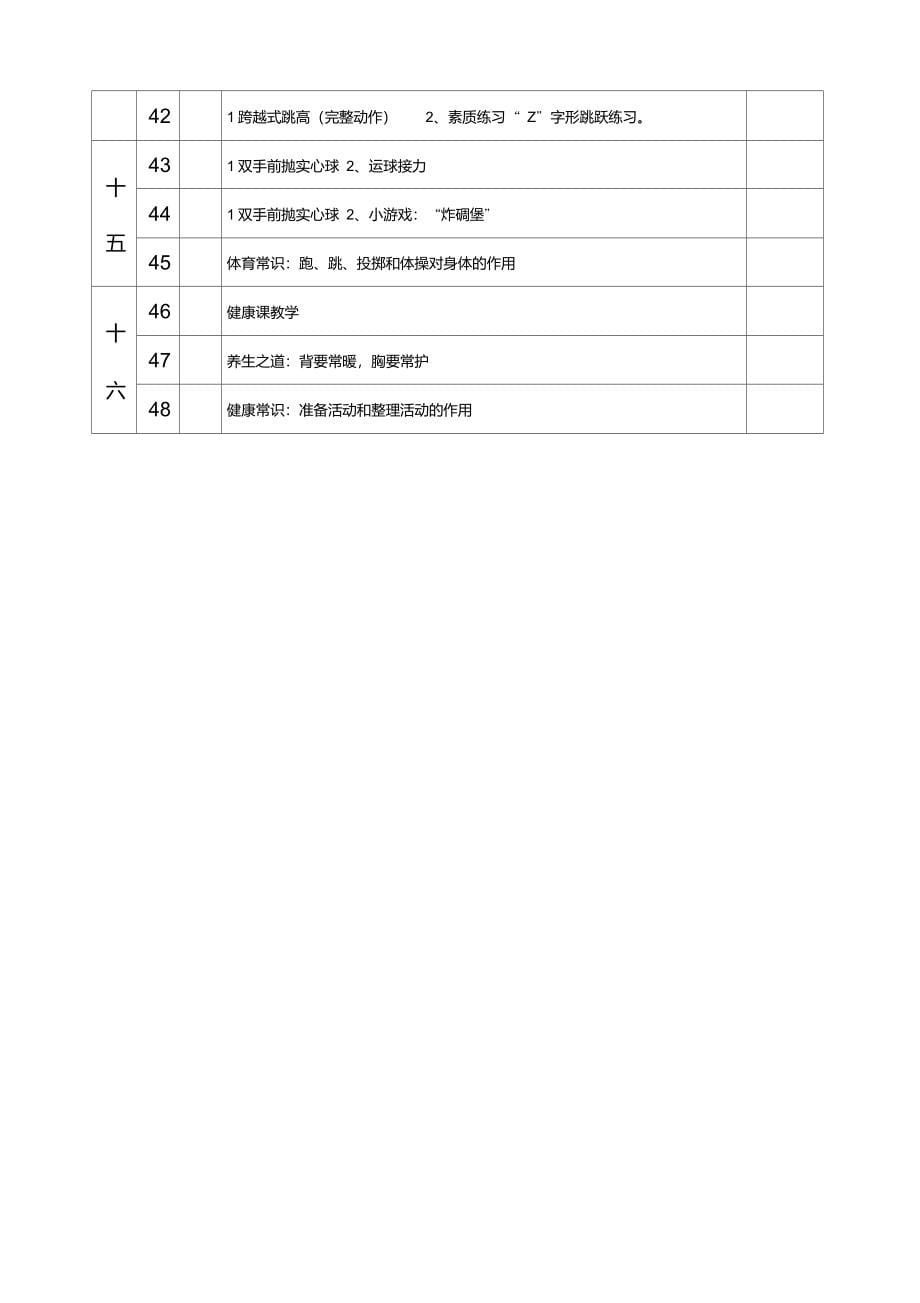 最新人教版小学三年级上册体育教案全套_第5页