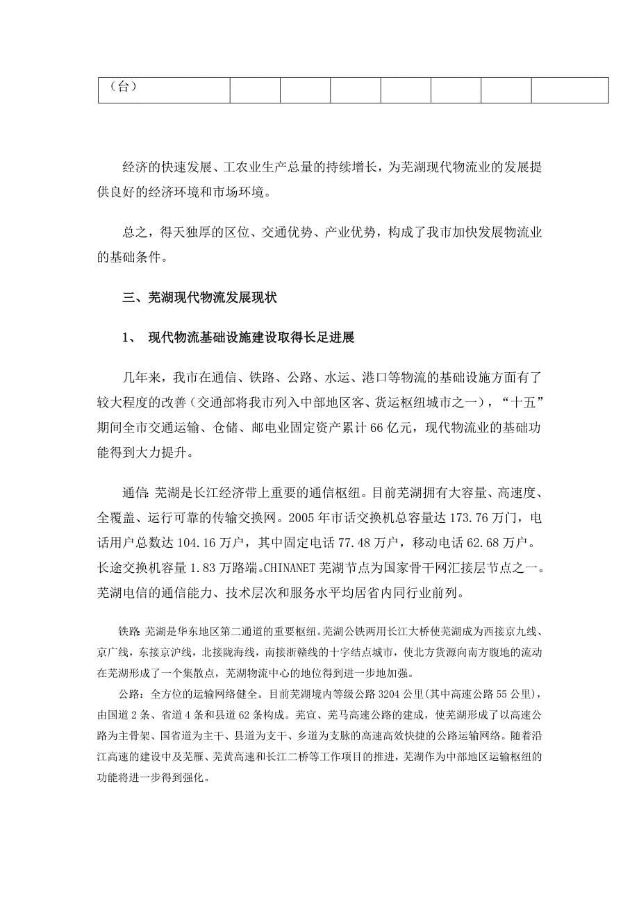 关于芜湖现代物流业发展现状分析_第5页