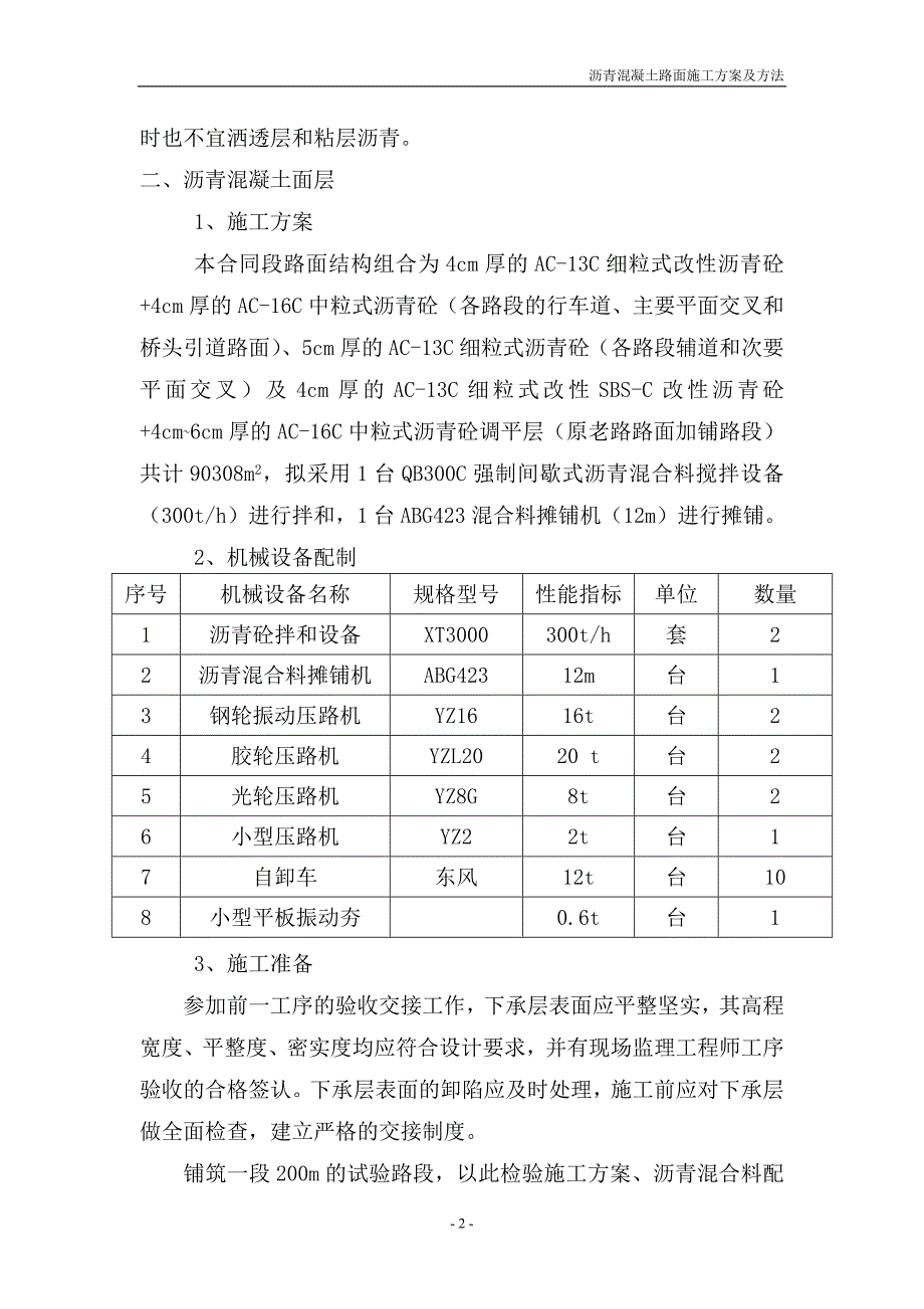 沥青混凝土路面施工方案及方法_第2页