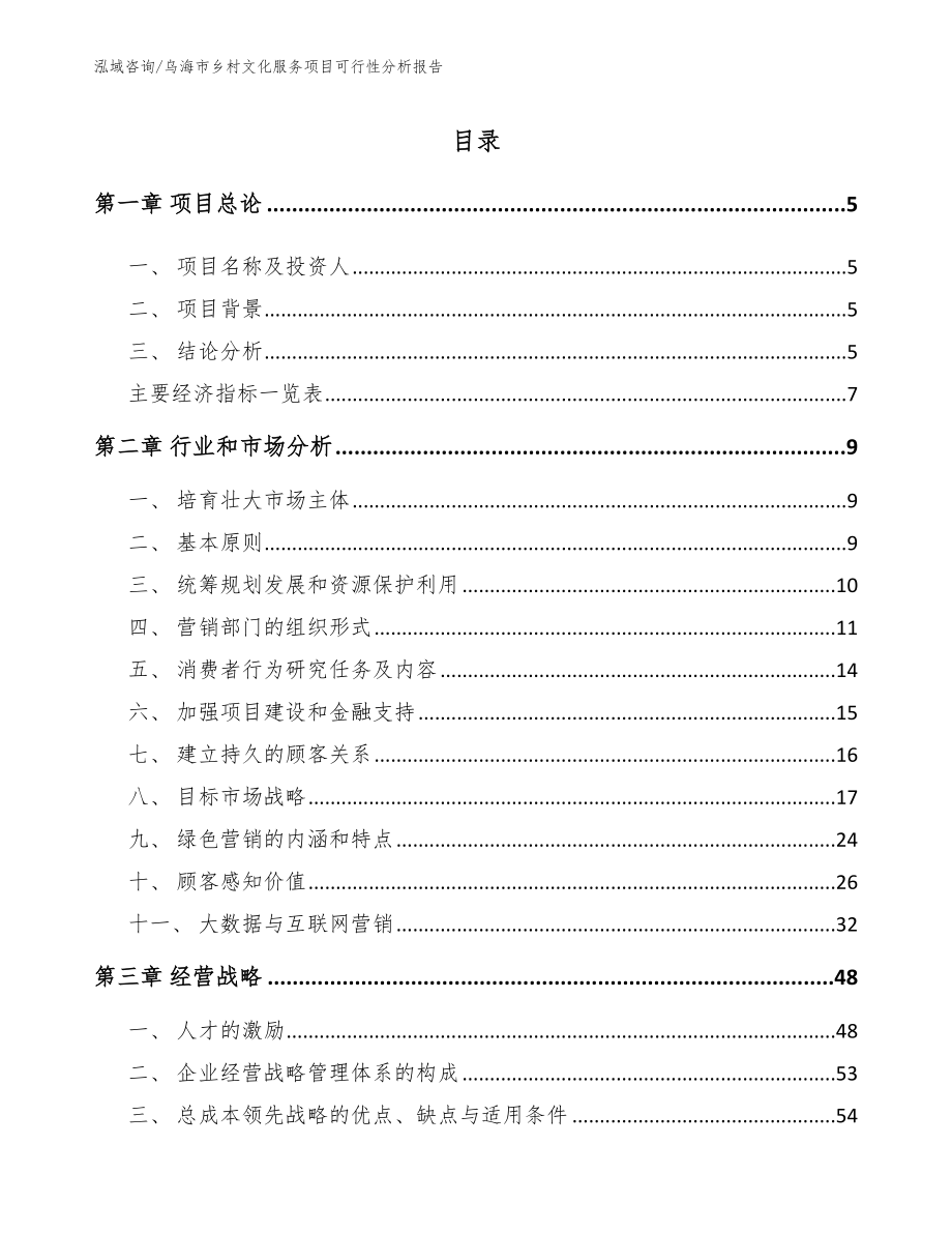 乌海市乡村文化服务项目可行性分析报告参考模板_第1页