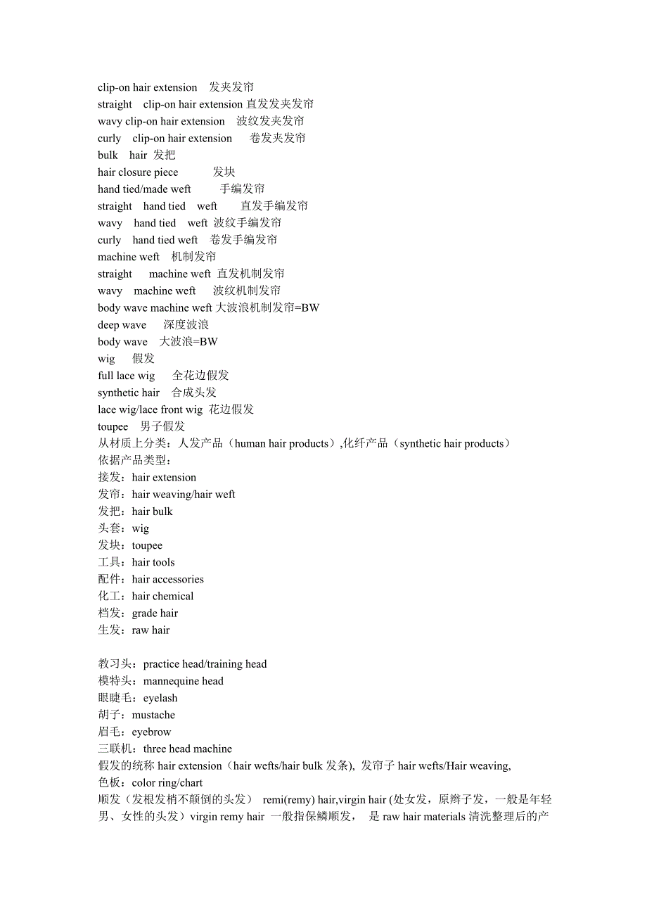 发制品专业词汇中英文对照.doc_第3页