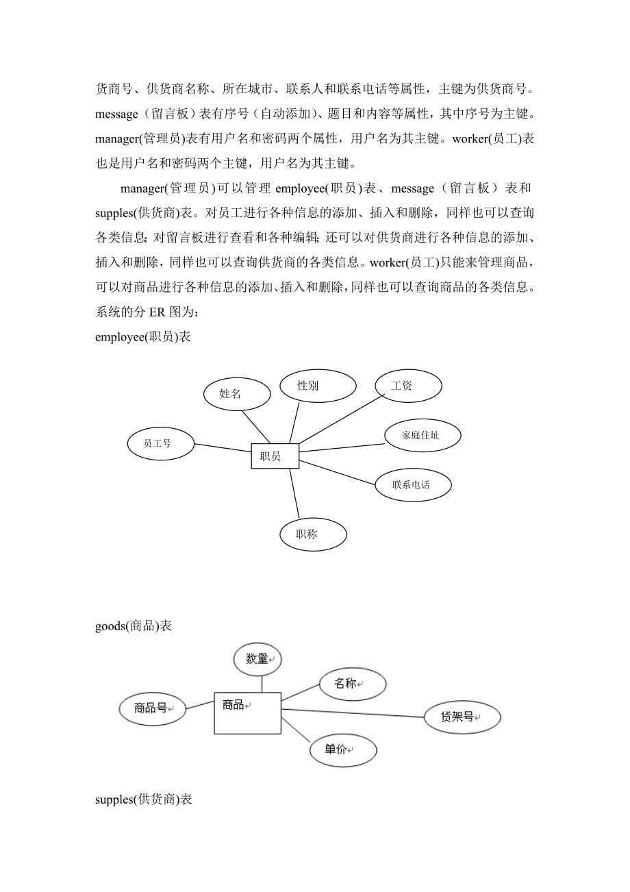 数据库课程设计超市管理系统_第5页