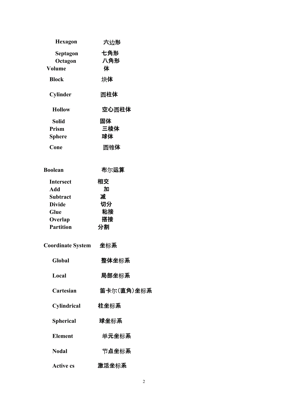 ANSYS软件中常用英语单词或词组(最新整理)_第2页