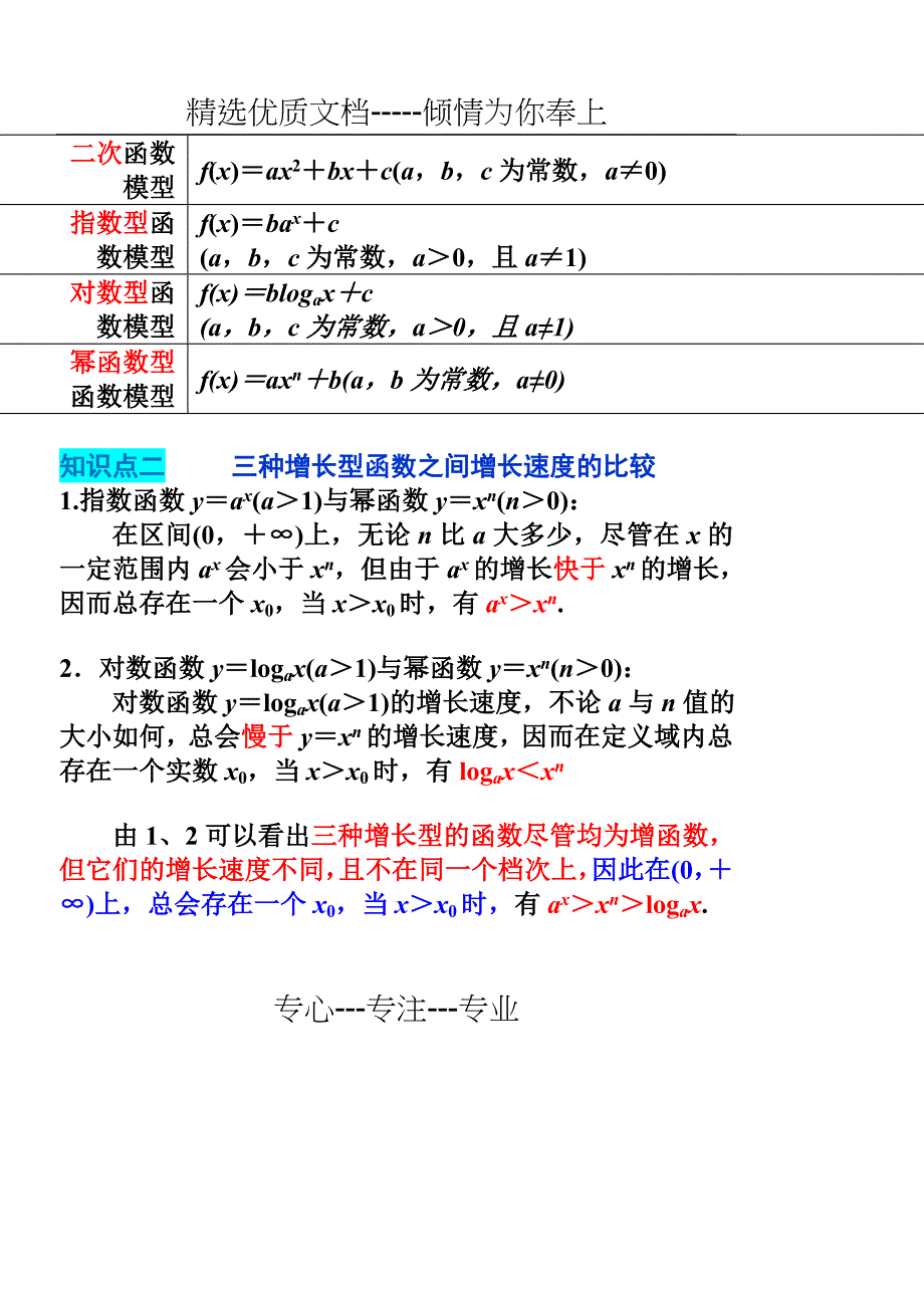 函数模型及其应用-知识点与题型归纳_第2页